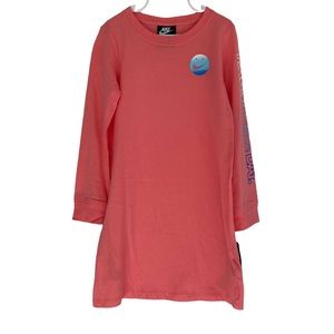 NIKE Little Girl’s Casual Long Sleeve T-Shirt Dress. Size: 6X